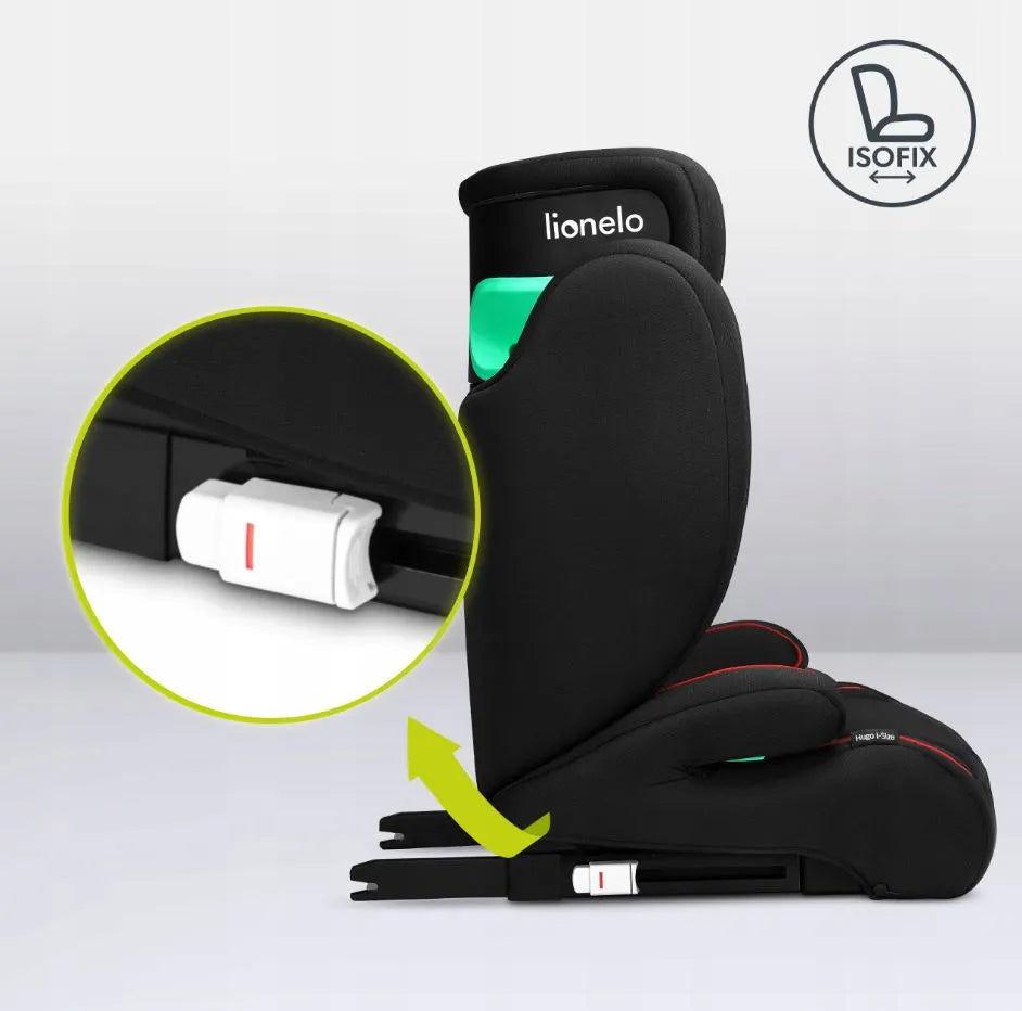 Automobilinė kėdutė LIONELO LO HUGO su pagrindu CE ISOFIX i-Size 100-150 cm