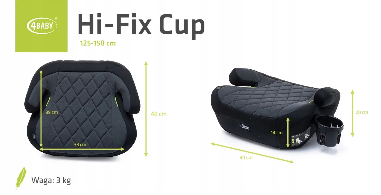 Automobilinė kėdutė-paaukštinimas 4BABY Hi-Fix 22-36 kg i-SIZE