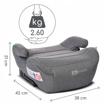 Automobilinė sėdynė-paaukštinimas Lorelli MATADOR ISOFIX i-Size, pilka