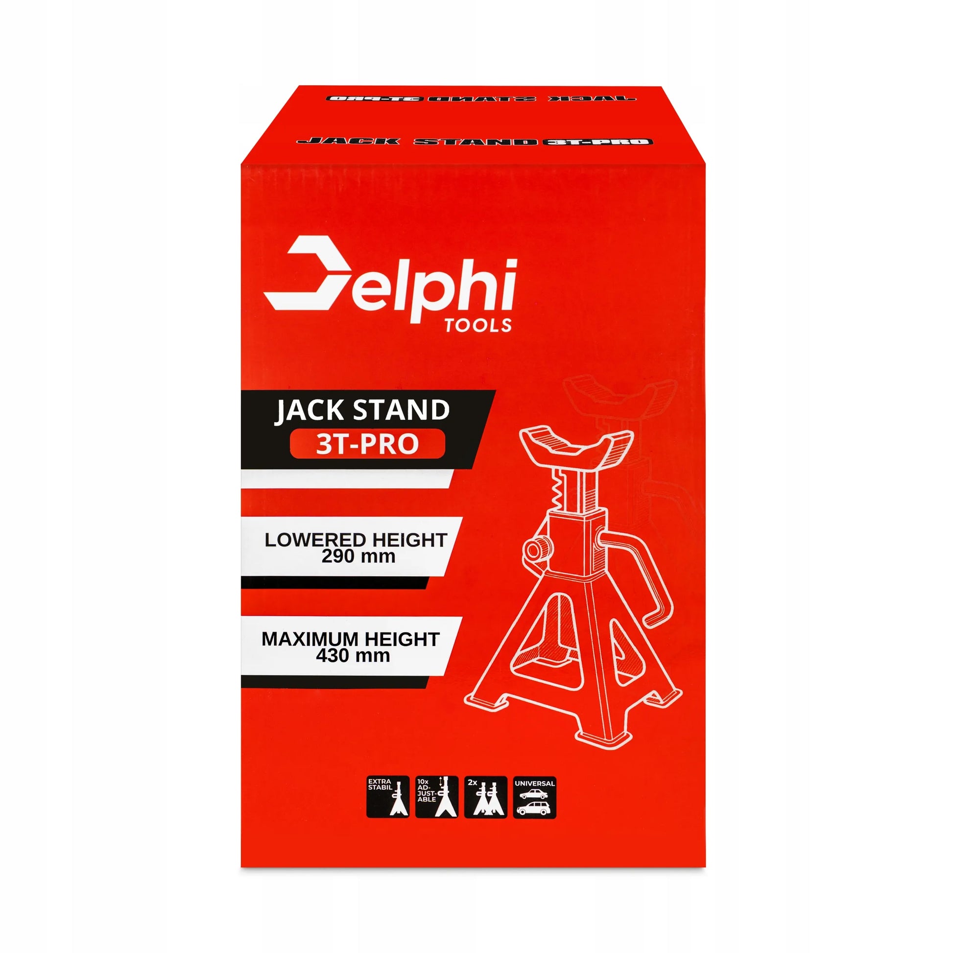Automobiliniai dirbtuvių stovai Delphi tools 3T, reguliuojamos atramos, 2 vnt.