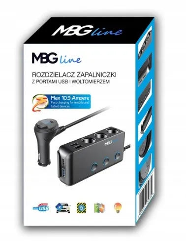 Automobilinio cigarečių degiklio lizdo skirstytuvas MBG Line HC67C