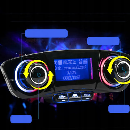 Automobilinis Bluetooth FM siųstuvas adapteris su 2USB įkrovikliu