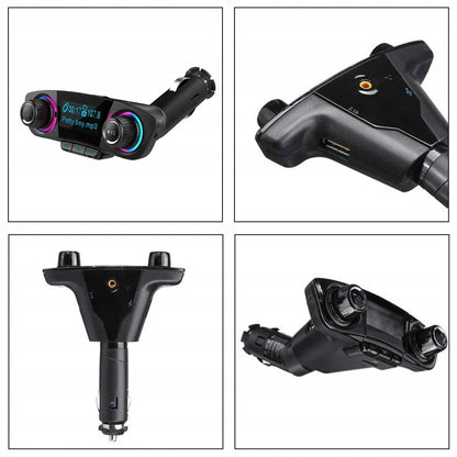 Automobilinis Bluetooth FM siųstuvas adapteris su 2USB įkrovikliu