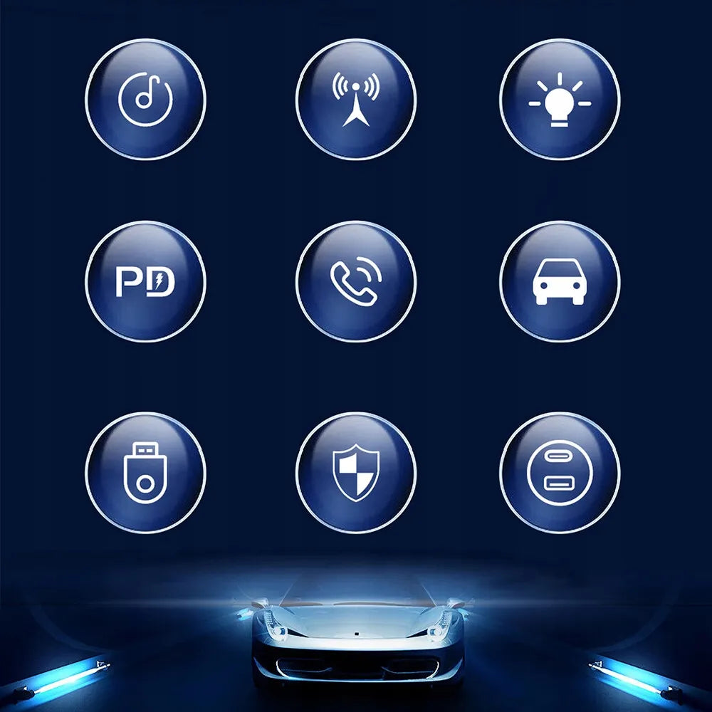 Automobilinis „Bluetooth“ FM siųstuvas, MP3 grotuvas, USB-C