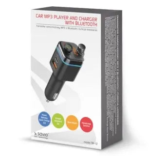 Automobilinis „Bluetooth“ MP3 siųstuvas Savio TR-12 su įkrovimo funkcija