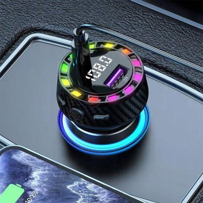 Automobilinis FM Bluetooth siųstuvas, MP3 grotuvas, USB tipo C