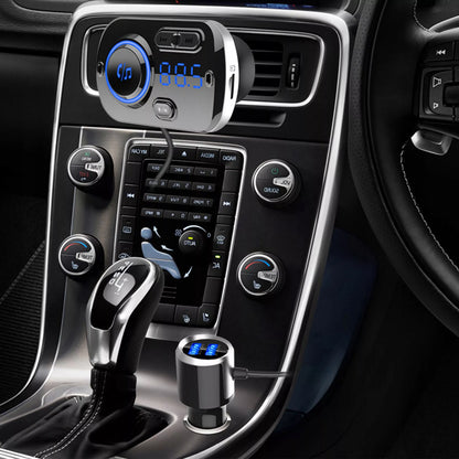 Automobilinis FM Bluetooth siųstuvas su 2X greitojo įkrovimo USB-C jungtimis, AUX ir skambučių funkcija