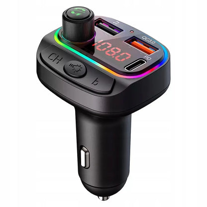 Automobilinis FM moduliatorius POWERON Transmiter FM C14 su Bluetooth, USB ir 3x USB krovikliu