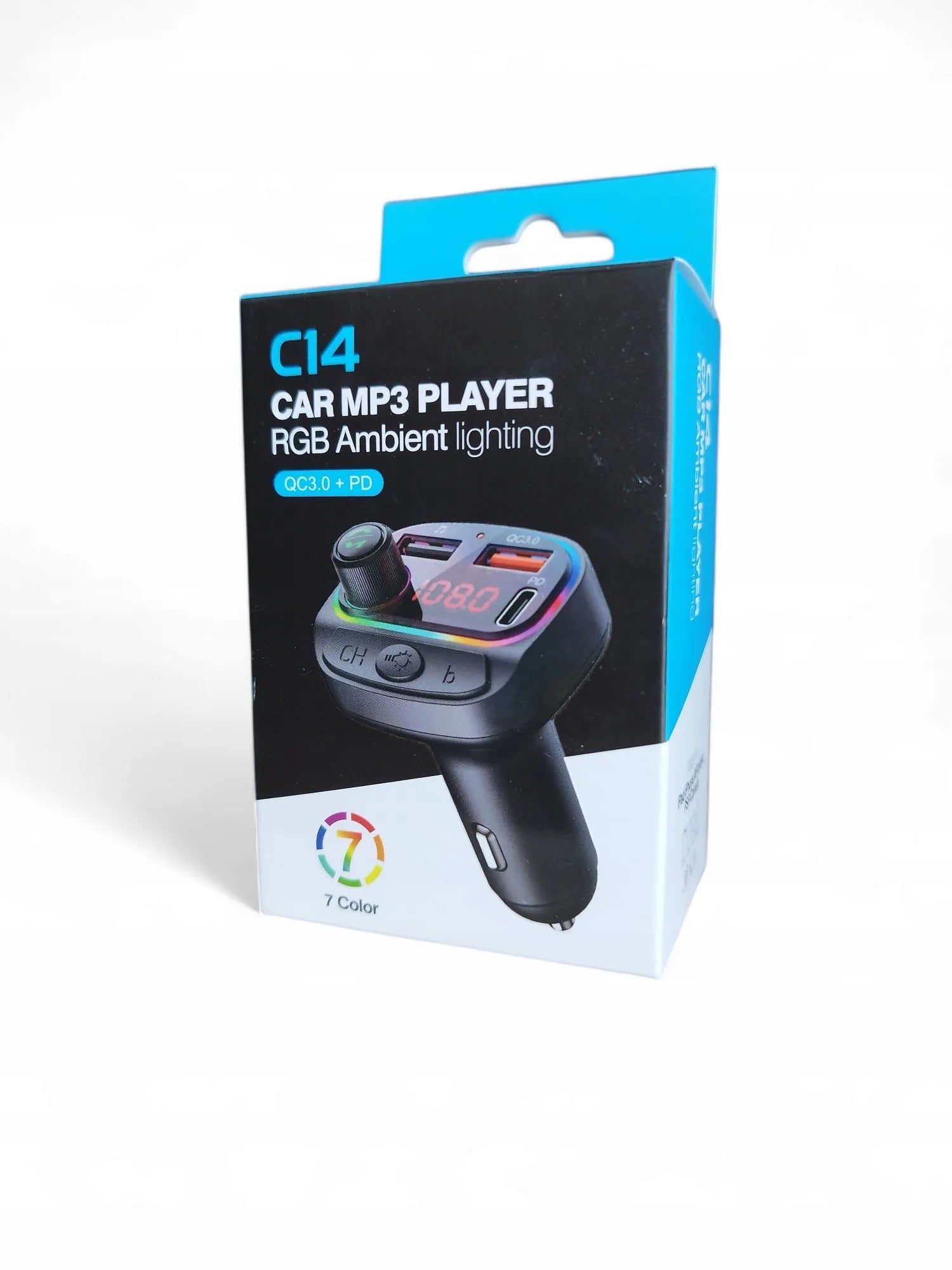 Automobilinis FM moduliatorius POWERON Transmiter FM C14 su Bluetooth, USB ir 3x USB krovikliu