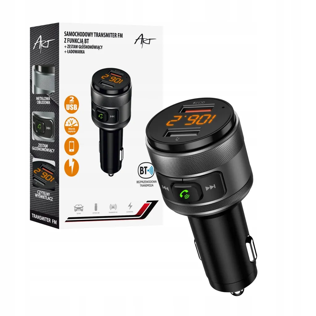 Automobilinis FM MP3 siųstuvas su "Bluetooth", USB, LCD ekranu ART FM-57 QC3.0