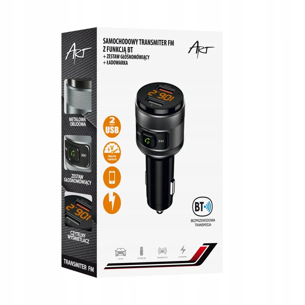 Automobilinis FM MP3 siųstuvas su "Bluetooth", USB, LCD ekranu ART FM-57 QC3.0