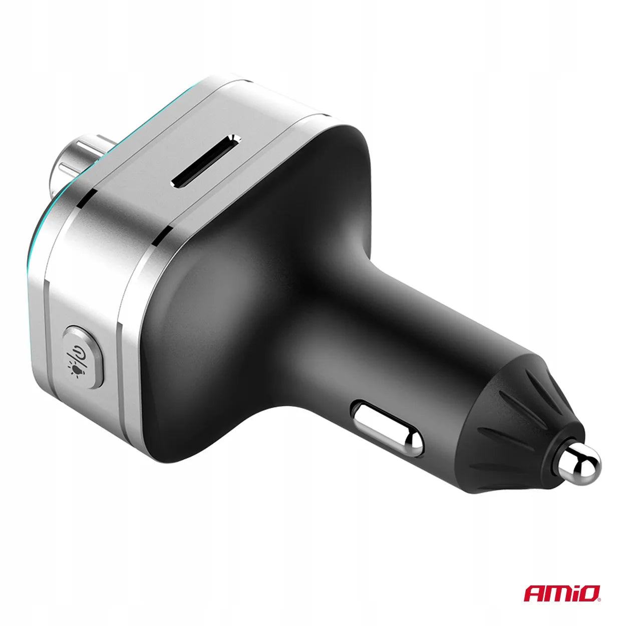 Automobilinis FM siųstuvas 2xUSB-A 1xUSB-C microSD 12V 24V AMIO-04652