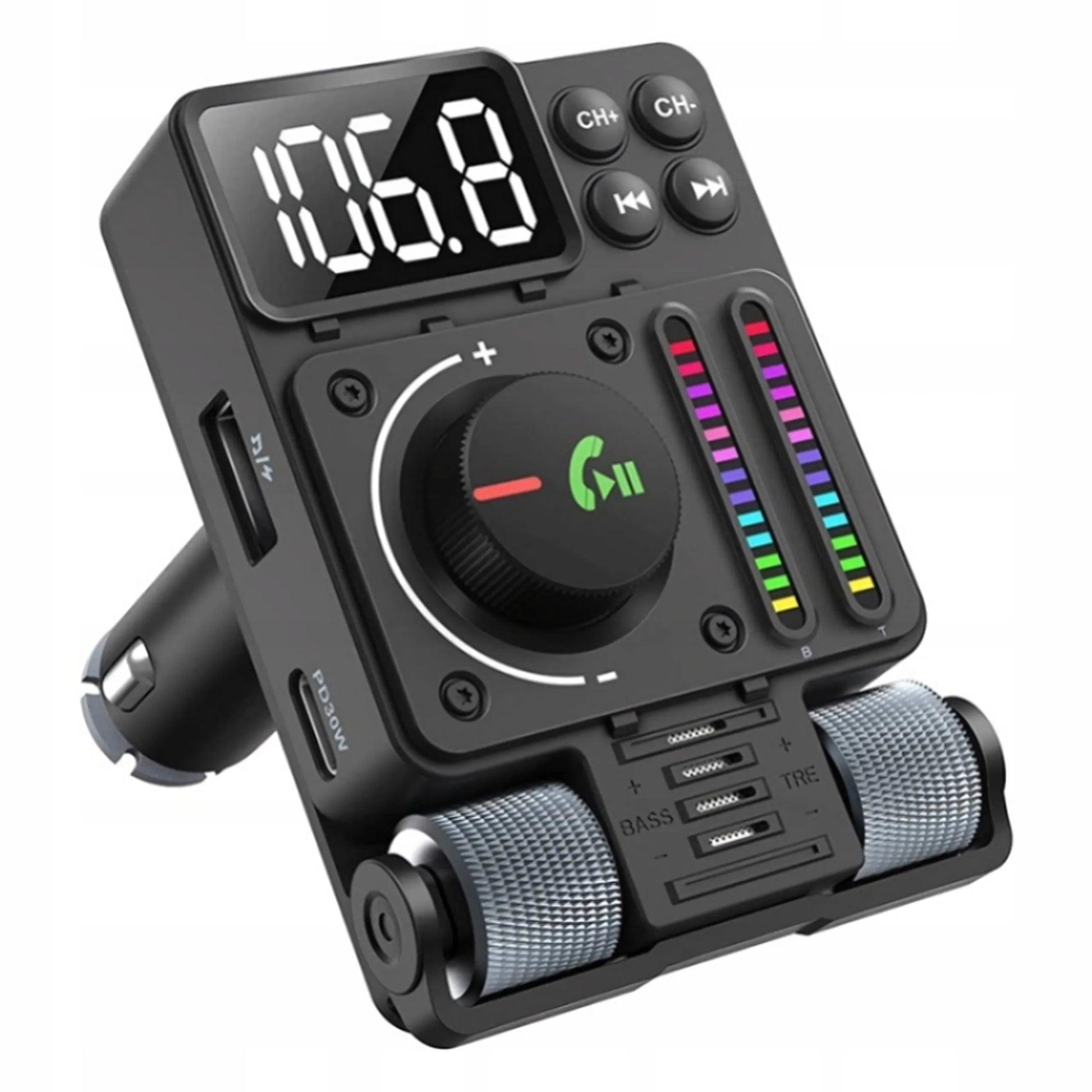 Automobilinis FM siųstuvas Bluetooth 5.3 PD 30W kroviklis