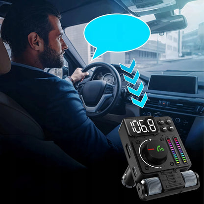 Automobilinis FM siųstuvas Bluetooth 5.3 PD 30W kroviklis