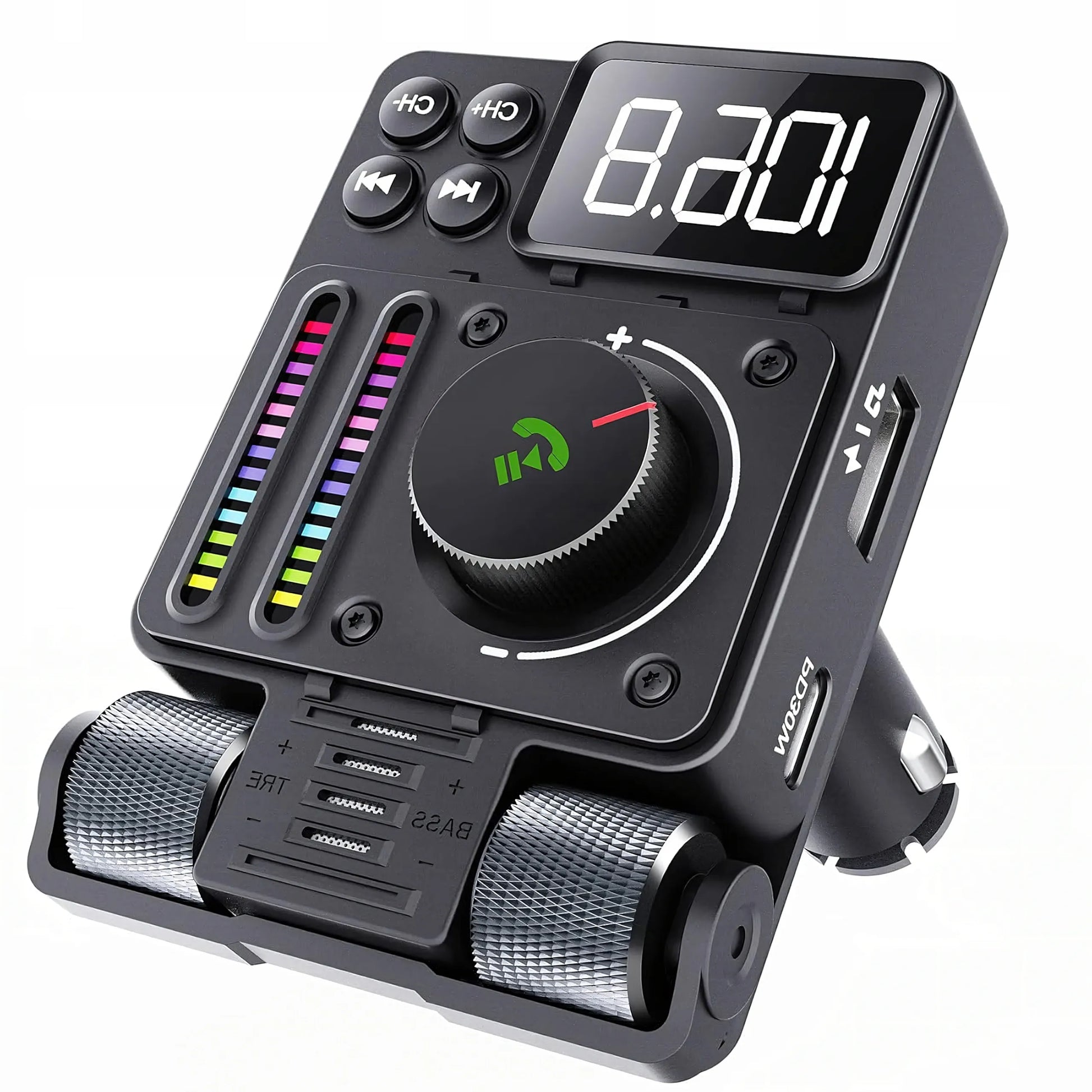 Automobilinis FM siųstuvas Bluetooth 5.3 PD 30W kroviklis