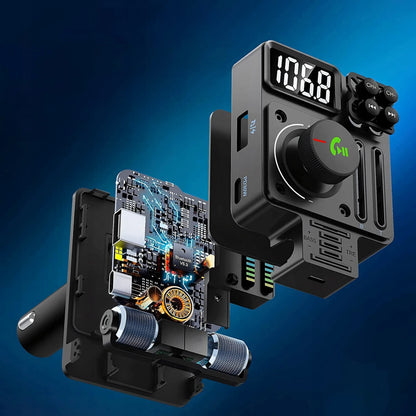 Automobilinis FM siųstuvas Bluetooth 5.3 PD 30W kroviklis