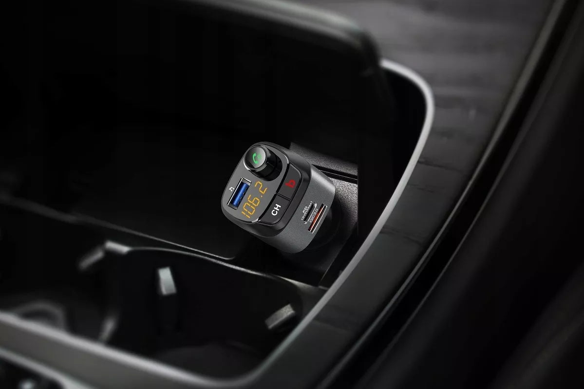 Automobilinis FM siųstuvas „Bluetooth“ Feegar su greituoju įkrovikliu QC 3.0 PD MP3 Audio USB