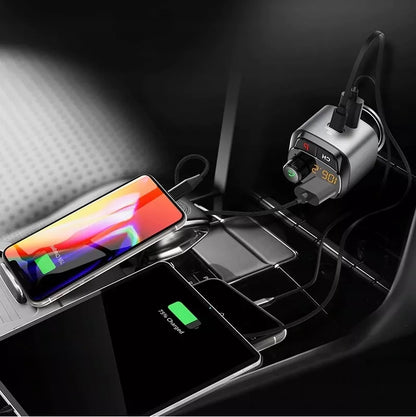 Automobilinis FM siųstuvas „Bluetooth“ Feegar su greituoju įkrovikliu QC 3.0 PD MP3 Audio USB