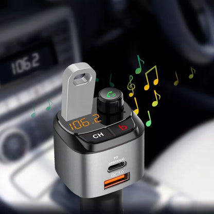 Automobilinis FM siųstuvas „Bluetooth“ Feegar su greituoju įkrovikliu QC 3.0 PD MP3 Audio USB