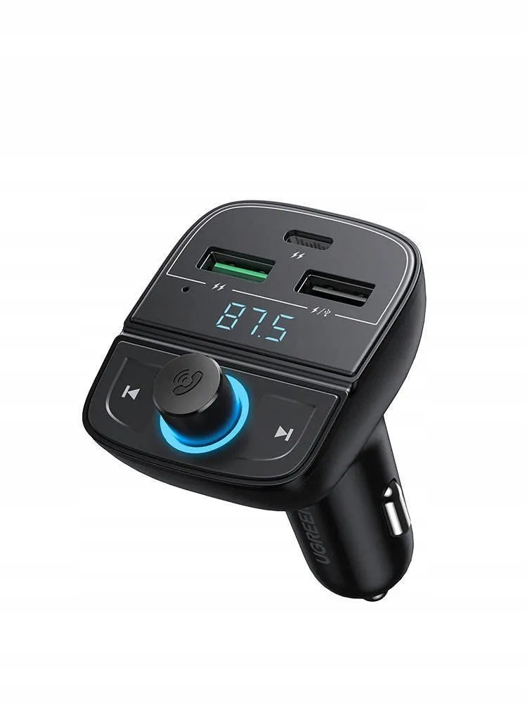 Automobilinis FM siųstuvas UGREEN Bluetooth laisvų rankų įranga su USB ir USB-C QC
