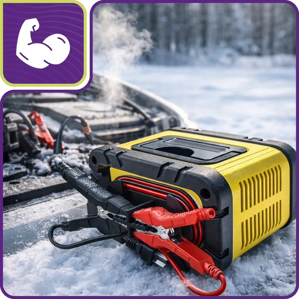 Automobilinis įkroviklis su „Booster“ funkcija 12/24V akumuliatoriams