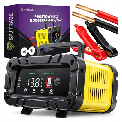 Automobilinis įkroviklis su „Booster“ funkcija 12/24V akumuliatoriams