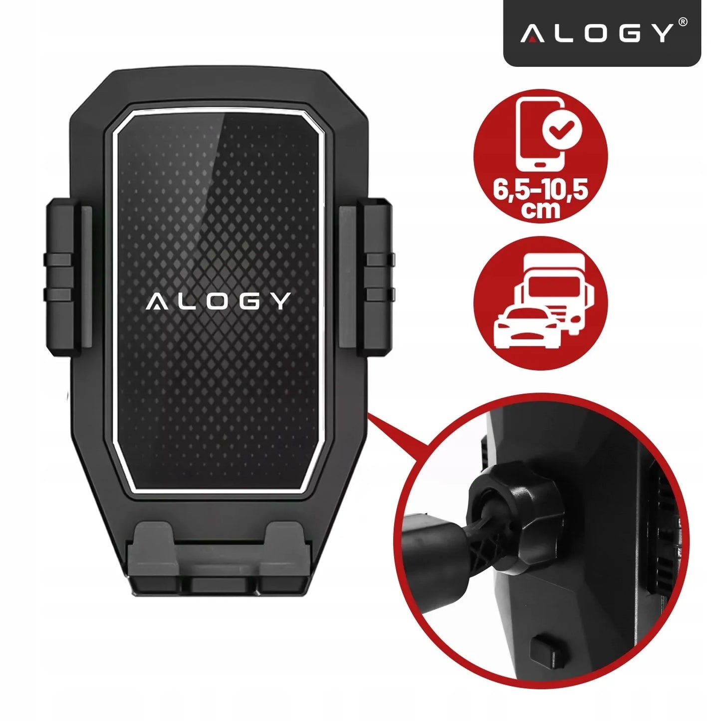 Automobilinis laikiklis Alogy telefonui 7.2" TIR sunkvežimiui, autobusui, ekskavatoriui su tvirta fiksacija
