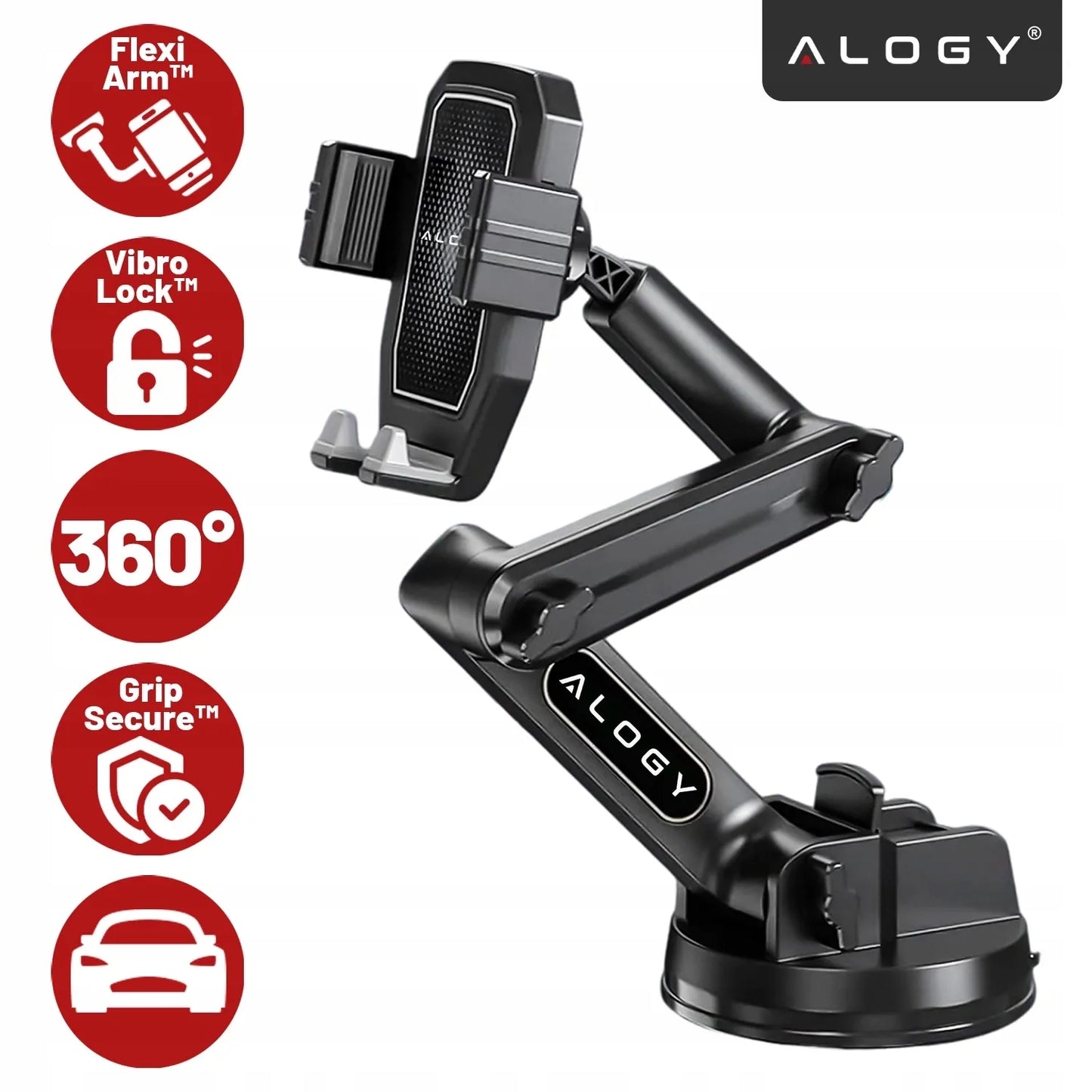 Automobilinis laikiklis Alogy telefonui 7.2" TIR sunkvežimiui, autobusui, ekskavatoriui su tvirta fiksacija