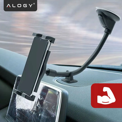 Automobilinis laikiklis telefonui planšetei ant stiklo ir prietaisų skydelio Alogy SteadyRide™ Juodas