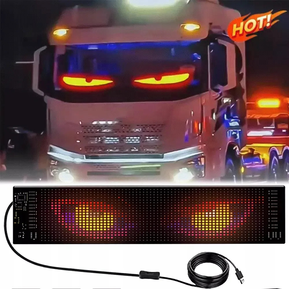 Automobilinis lankstus LED ekranas „Diabelskie oczy“, 120 × 595 mm, sunkvežimiui