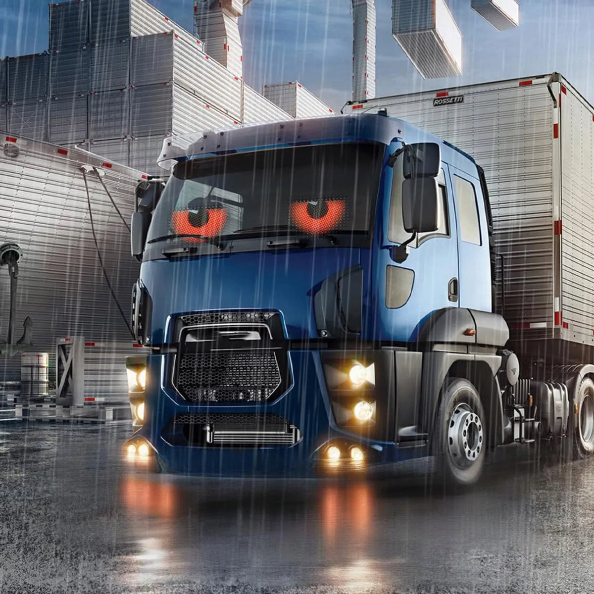Automobilinis lankstus LED ekranas „Diabelskie oczy“, 120 × 595 mm, sunkvežimiui