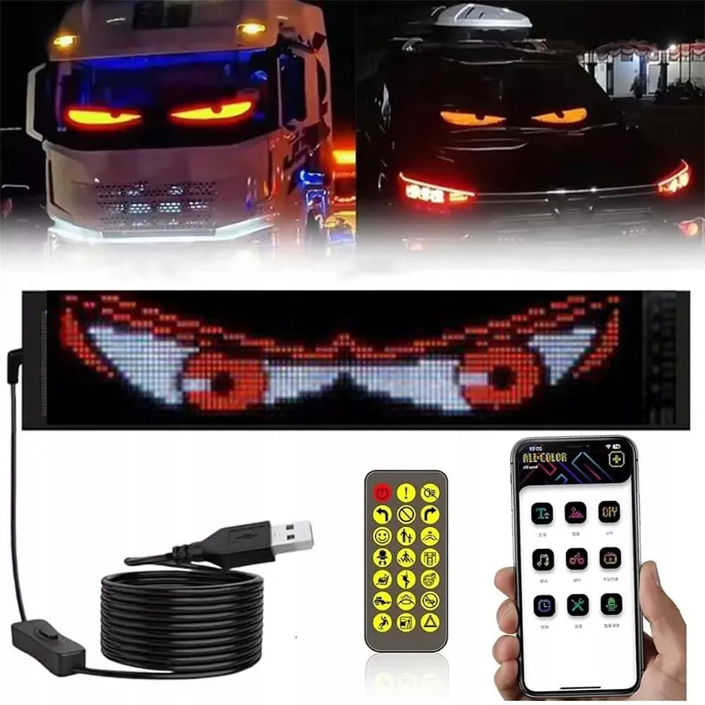 Automobilinis lankstus LED ekranas „Diabelskie oczy“, 120 × 595 mm, sunkvežimiui