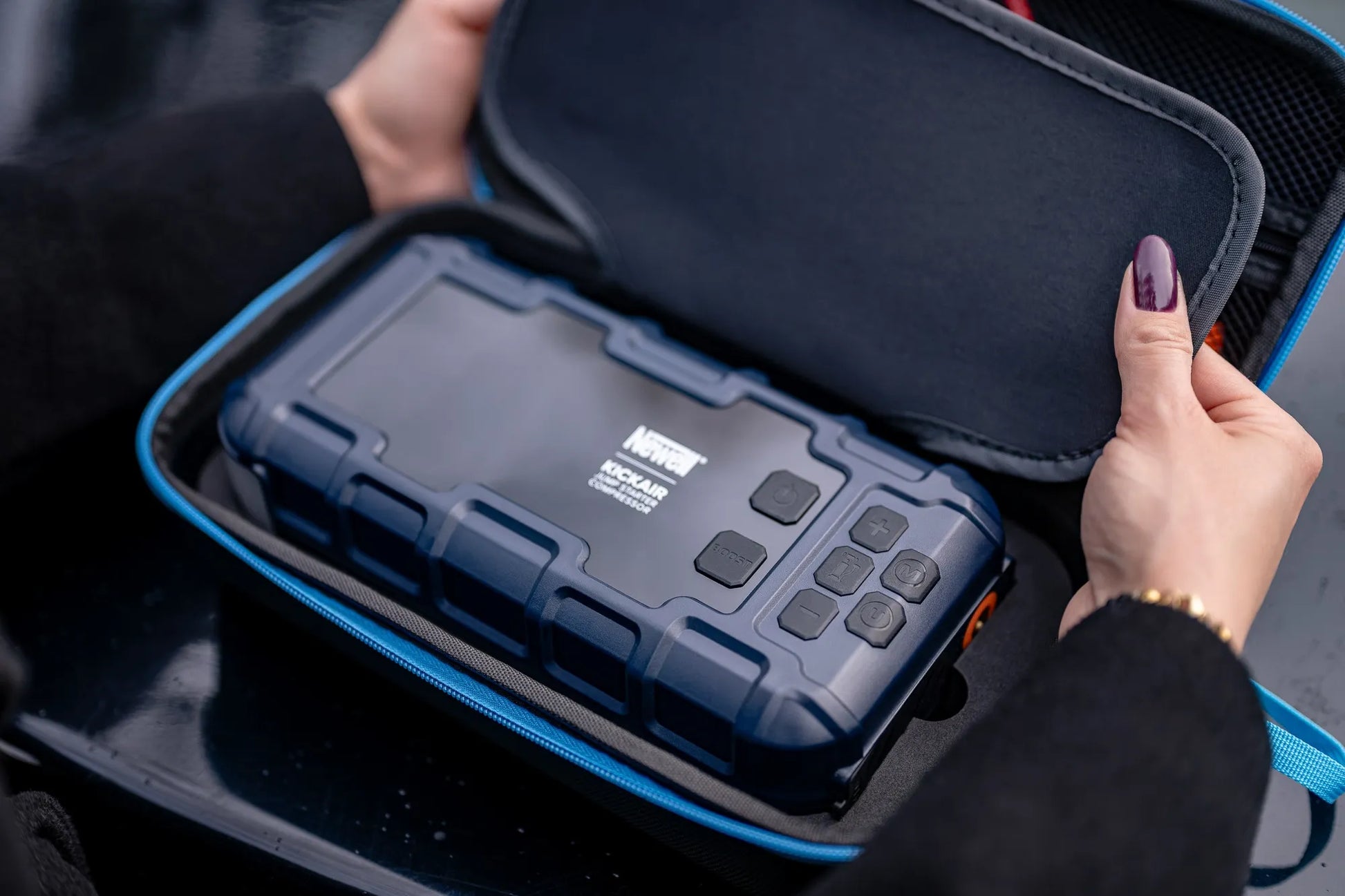 Automobilinis paleidiklis (Jump Starter) su kompresoriumi Newell KICK-AIR 20000mAh
