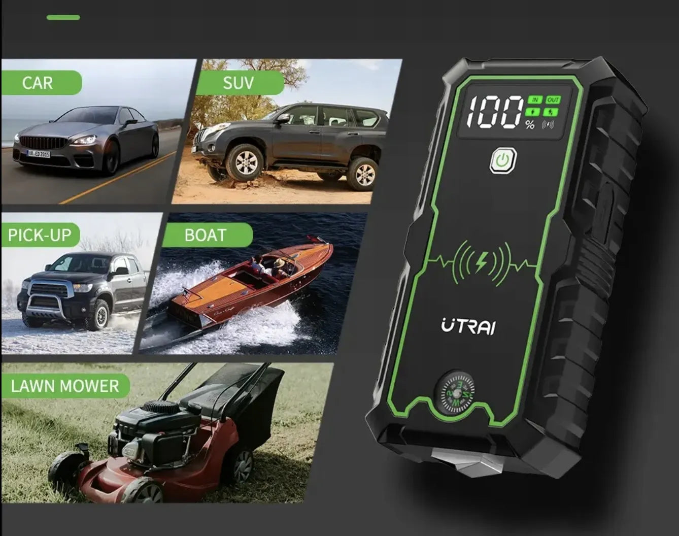 Automobilinis paleidiklis Utrai Jstar One Pro 2500A 12V su išorine baterija