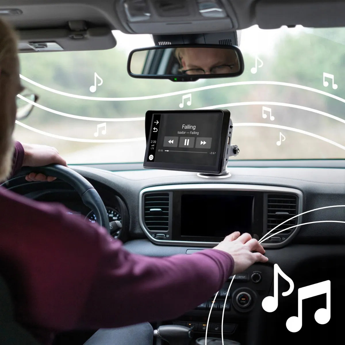 Automobilinis radijas 7 colių Android Apple CarPlay atbulinės eigos kamera multimedija