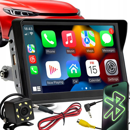 Automobilinis radijas 7 colių Android Apple CarPlay atbulinės eigos kamera multimedija