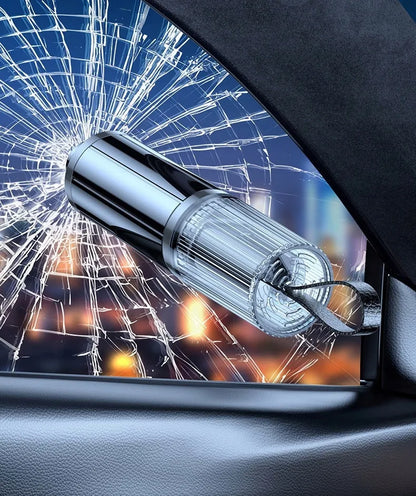 Automobilinis saugos plaktukas langams daužyti ir saugos diržams pjauti - raktų pakabukas