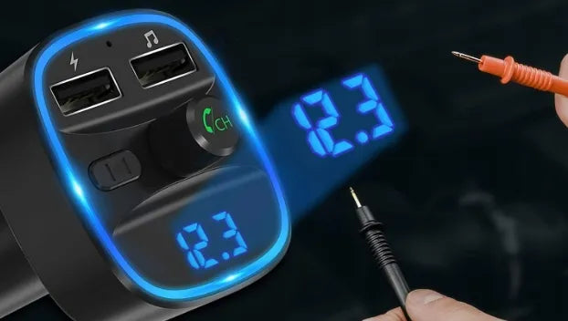Automobilinis siųstuvas LENCENT T25 FM siųstuvas su Bluetooth, 2xUSB