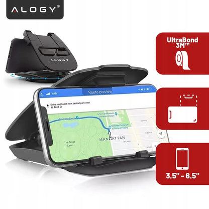 Automobilinis telefono laikiklis Alogy DriveMount™ - ant prietaisų skydelio, sukamasis 360°
