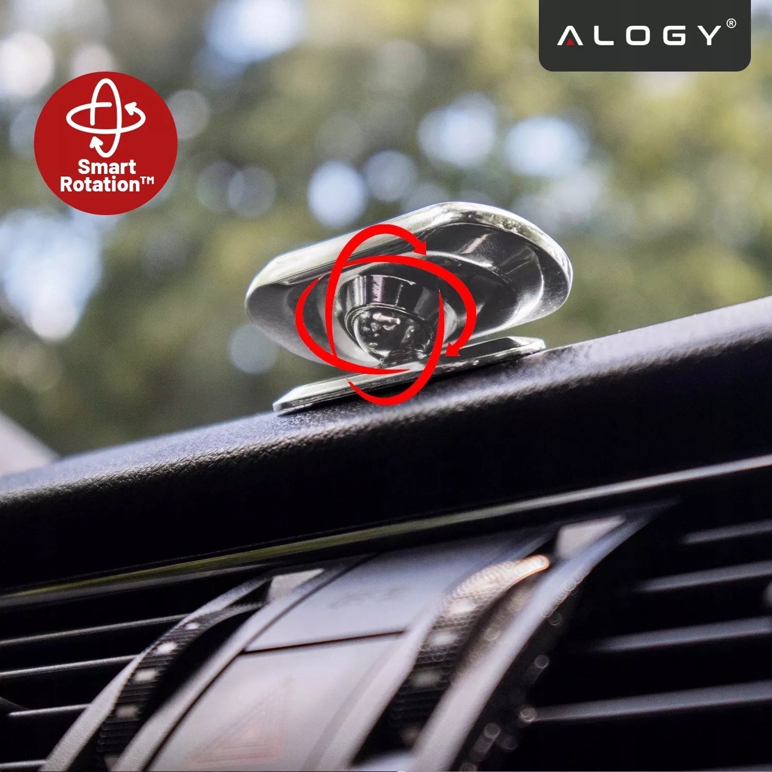 Automobilinis telefono laikiklis ant prietaisų skydelio Alogy stiprus magnetinis laikiklis