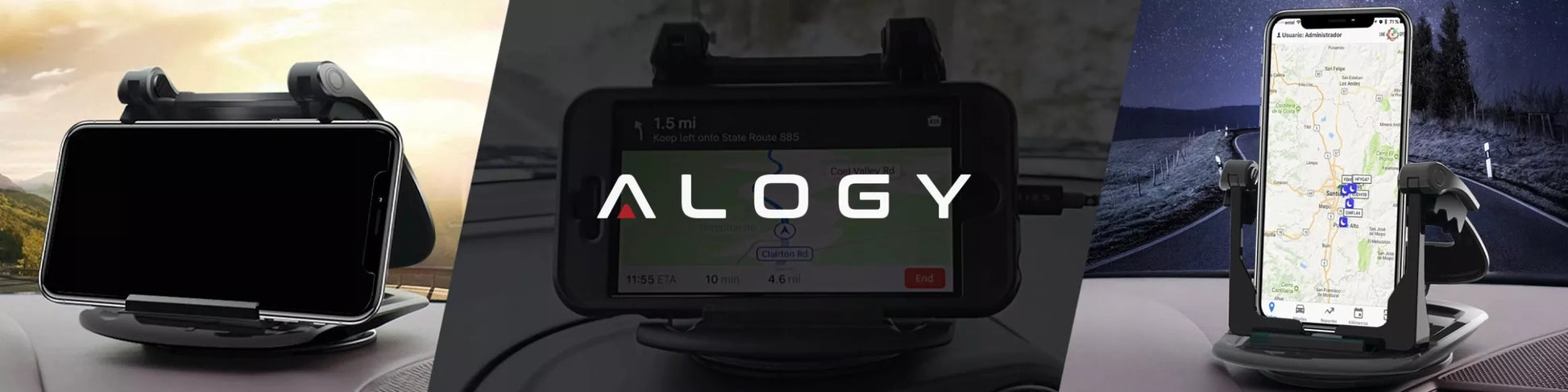 Automobilinis telefono laikiklis, tvirtinamas prie prietaisų skydelio, pasukamas 360° kampu