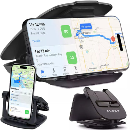 Automobilinis telefono laikiklis, tvirtinamas prie prietaisų skydelio, pasukamas 360° kampu