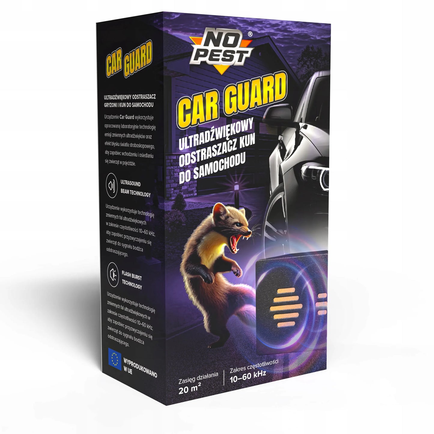 Automobilinis ultragarsinis graužikų, kiaunių ir žiurkių atbaidiklis Car Guard No Pest