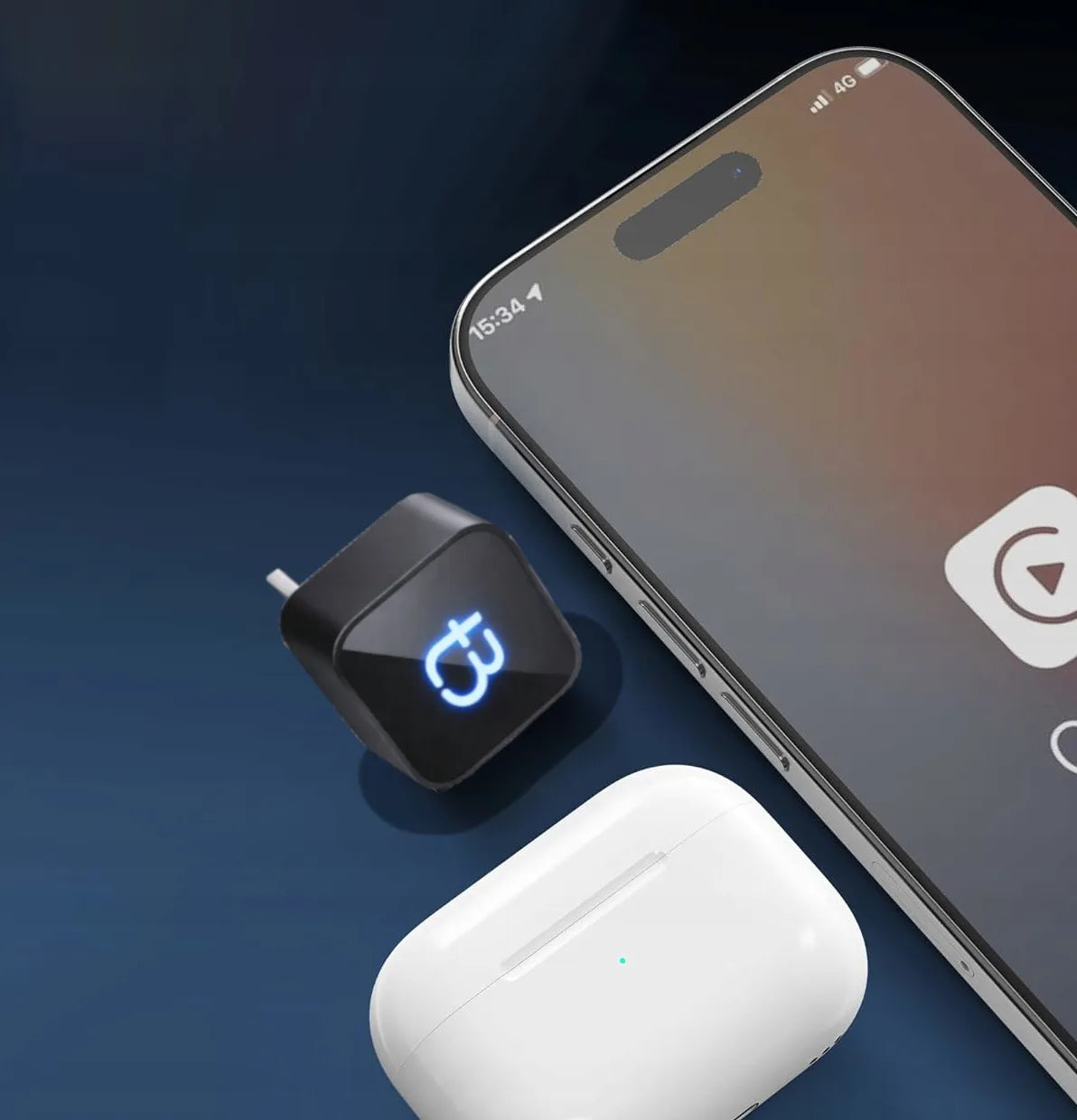 Automobilinis USB-C adapteris "Apple CarPlay" ir "Android Auto" TB CUBE, juodas