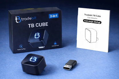 Automobilinis USB-C adapteris "Apple CarPlay" ir "Android Auto" TB CUBE, juodas