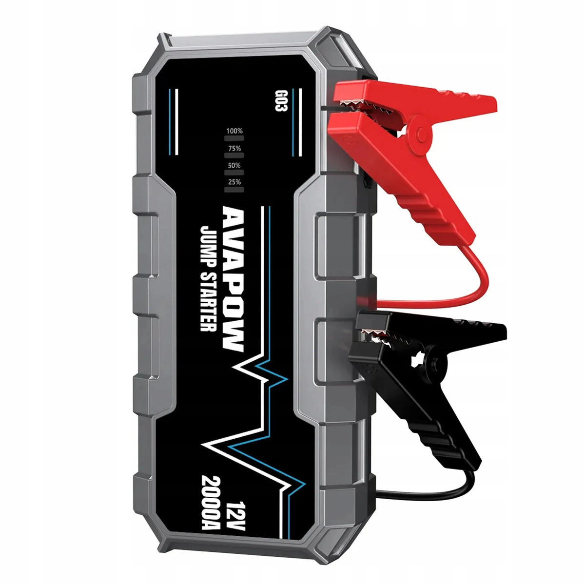 Automobilinis užvedimo įrenginys AVAPOW G03, 2000 A, 12 000 mAh, 12 V, užvedimo starteris