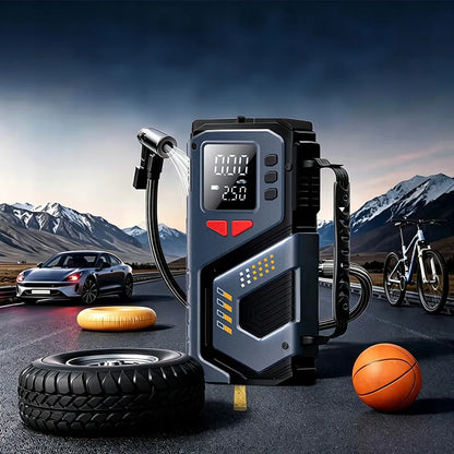 Automobilinis užvedimo įrenginys Booster Jump Starter 8000mAh Powerbank Kompresorius LED