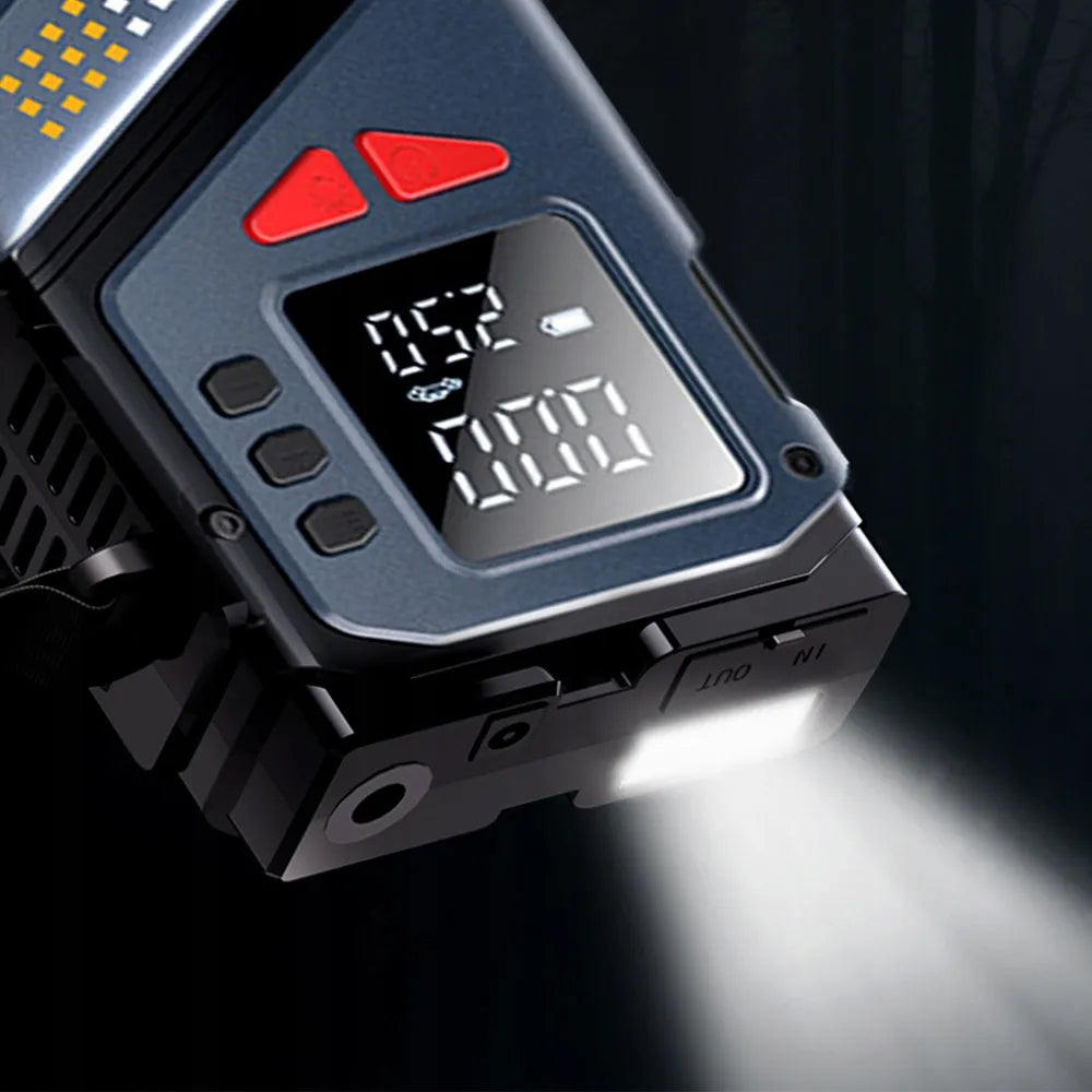 Automobilinis užvedimo įrenginys Booster Jump Starter 8000mAh Powerbank Kompresorius LED