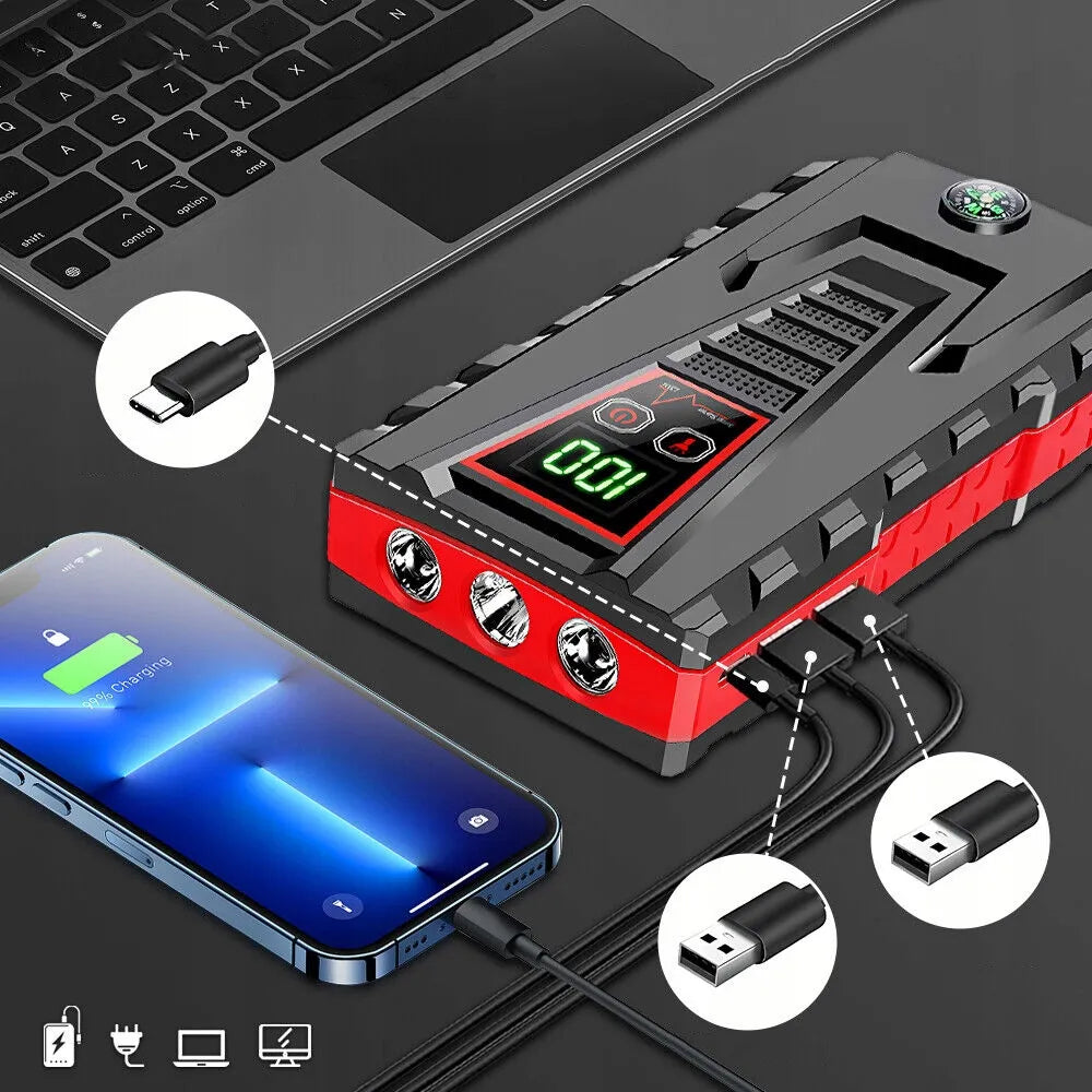 Automobilinis užvedimo įrenginys „Jump Starter“ 99800mAh, 12V 600A power bankas