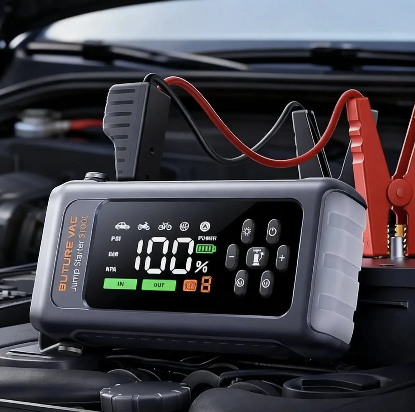 Automobilinis užvedimo įrenginys su kompresoriumi Buture ST001, 5000A, 150 PSI